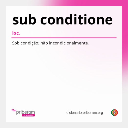 Significado de sub conditione